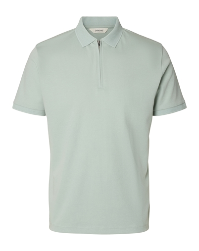 Selected - SLMFave Noos Zip Polo - Aqua Gray